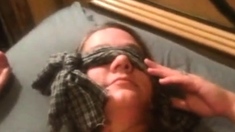 blindfolded girl
