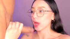 Nerdy Teen Gets Her Mouth Stuffed with Hard Dick