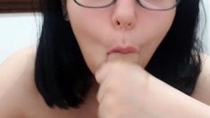 Great amateur video of Brunette POV oral sex