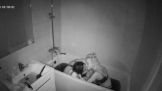 Sexy black amateur caught taking a shower on hidden cam