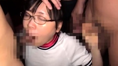 pretty japanese gives handjob and blowjob