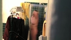 busty BBW stepmom spied in bathroom (hidden cam)