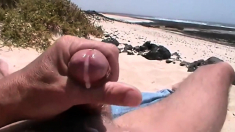 Shooting A Nice Load On The Beach