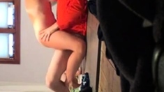 Girl grinding my cock on the bathroom floor