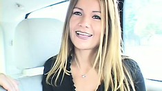 Gorgeous blonde gets picked up on the street and fucked hard in the van